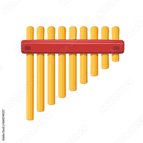 Pan Flute Illustration Traditional Instrument Music Education Cultural Icon Musical Pipes