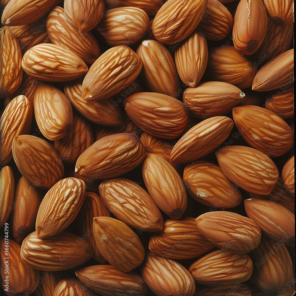 Obraz premium Almond nuts on a dark background.