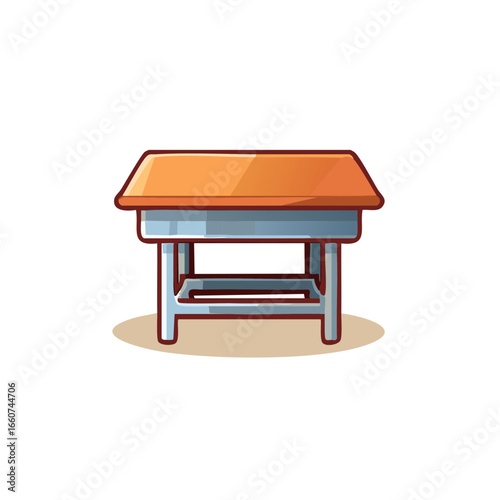 Illustration of a small brown and grey end table, good for home decor, furniture stores or education purposes.