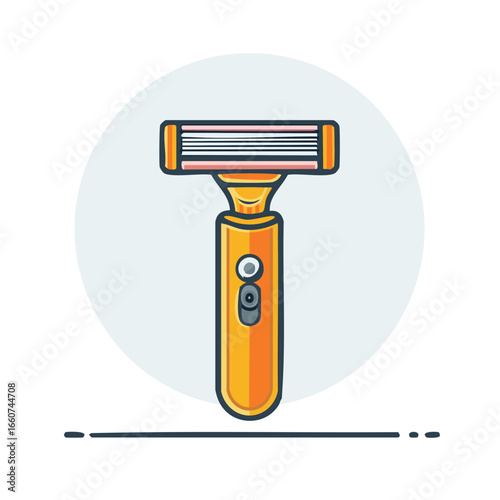 Cartoon Illustration of Yellow Shaving Razor for Personal Hygiene and Grooming