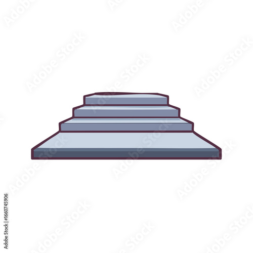 Simple Step Platform Illustration, Low Angle View, Abstract Podium Presentation