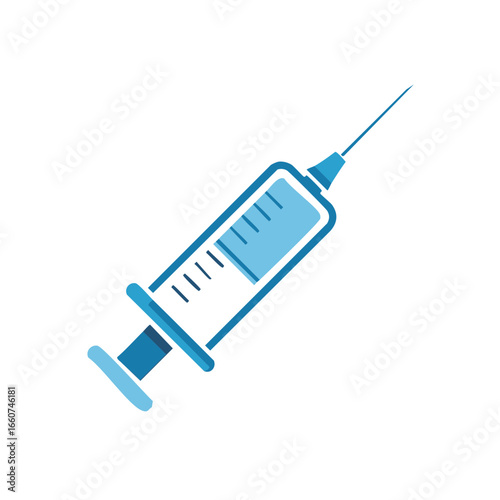 Stylized Syringe Vector Illustration Vaccine Injection Treatment Graphic Icon