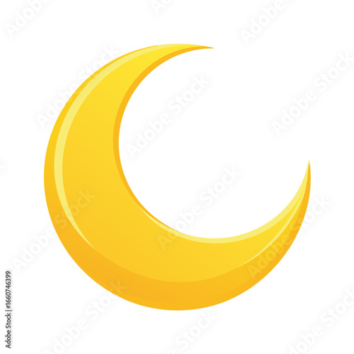 Golden Crescent Moon Shining Symbol of Night Mystical Celestial Symbolism
