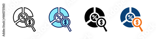 Financial Ratios All In One Icon Multi Styles Vector Set
