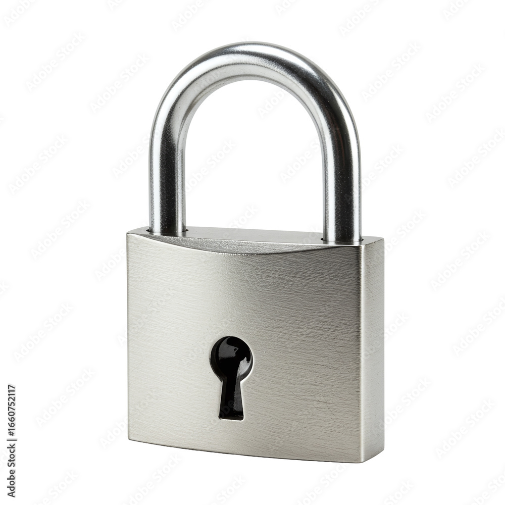 Naklejka premium Shiny Silver Padlock for Security and Protection