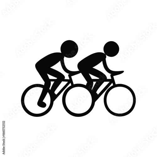 Two cyclists riding tandem bikes, a symbol of teamwork and collaboration