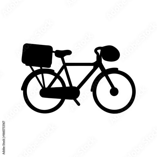 Wallpaper Mural Detailed silhouette of a bicycle with a basket on the rear rack Torontodigital.ca