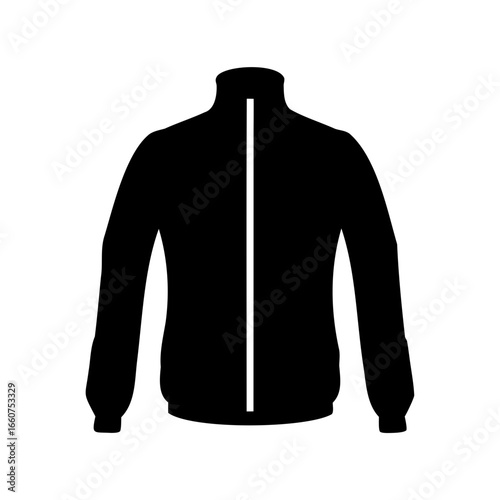Silhouette of zippered sports jacket icon