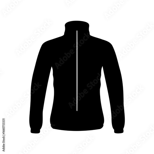 Jacket silhouette icon with zipper front