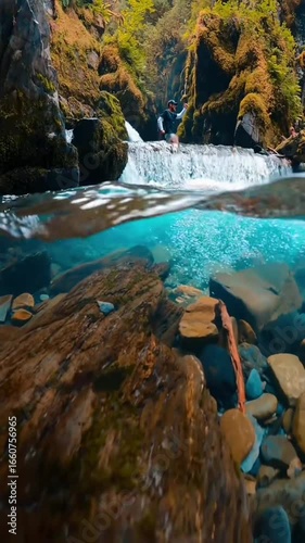waterfall in the mountains