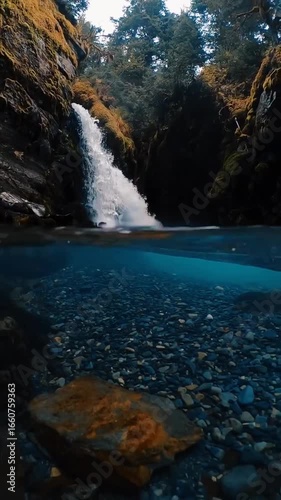 waterfall on the rocks