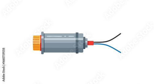 Stylized Illustration of a Connector with Electrical Wiring Isolated on a White Background presenting technical applications and connection