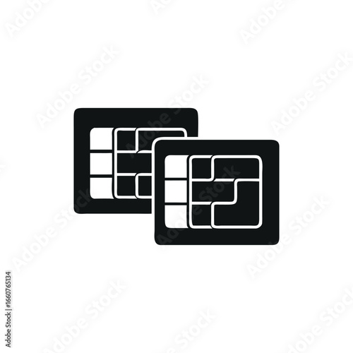 Dual SIM Card Icon Vector