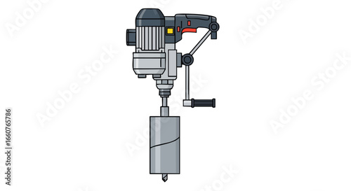 An Illustration of a Core Drilling Machine with a Diamond Core Bit for Precise and Clean Cuts in Various Materials Used in Construction 150