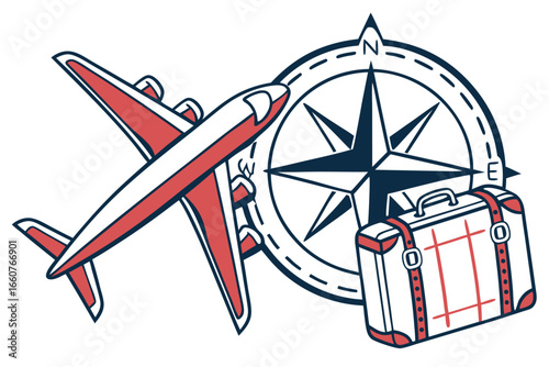 Travel Airplane Symbol Graphic
