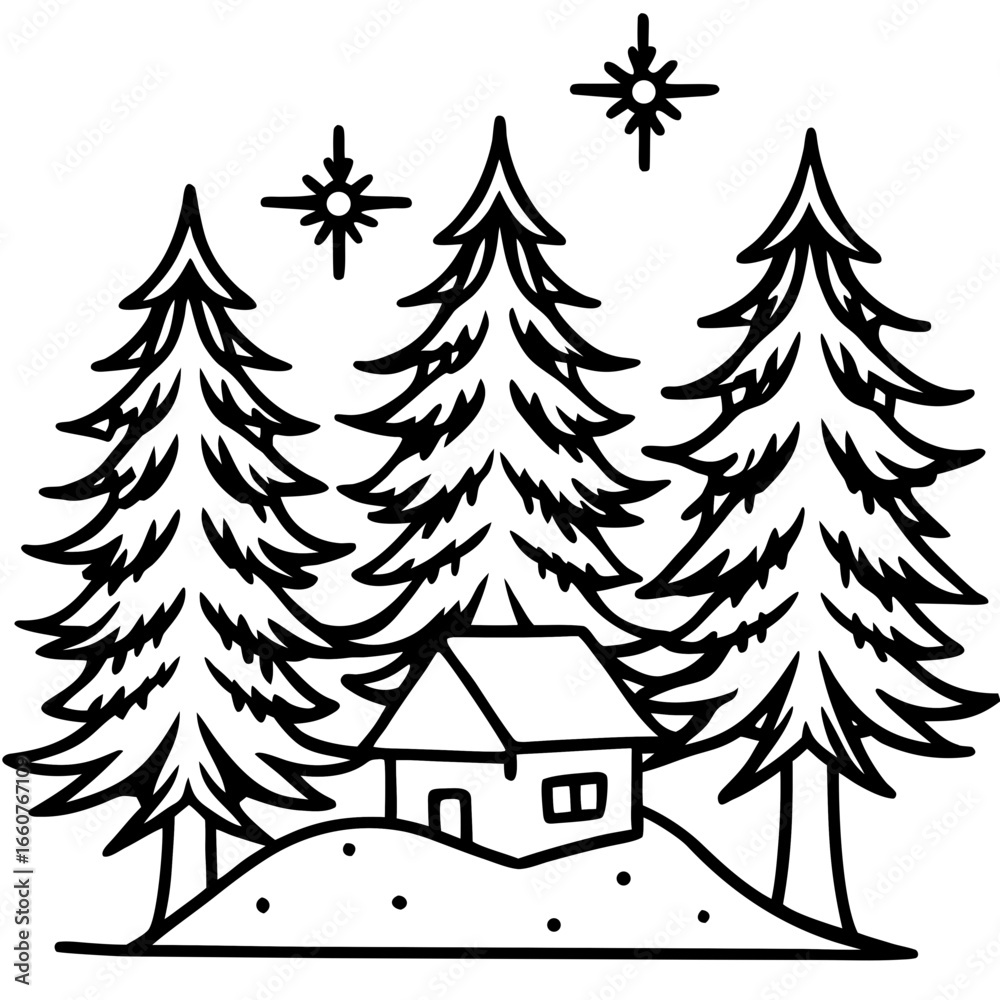 Obraz premium Pine Snow Texture Vector