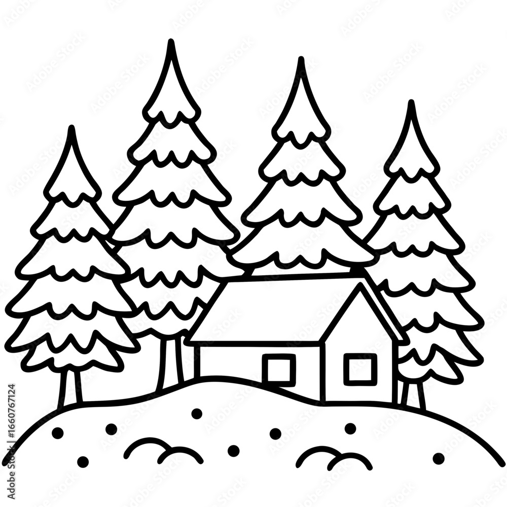 Obraz premium Pine Snow Texture Vector