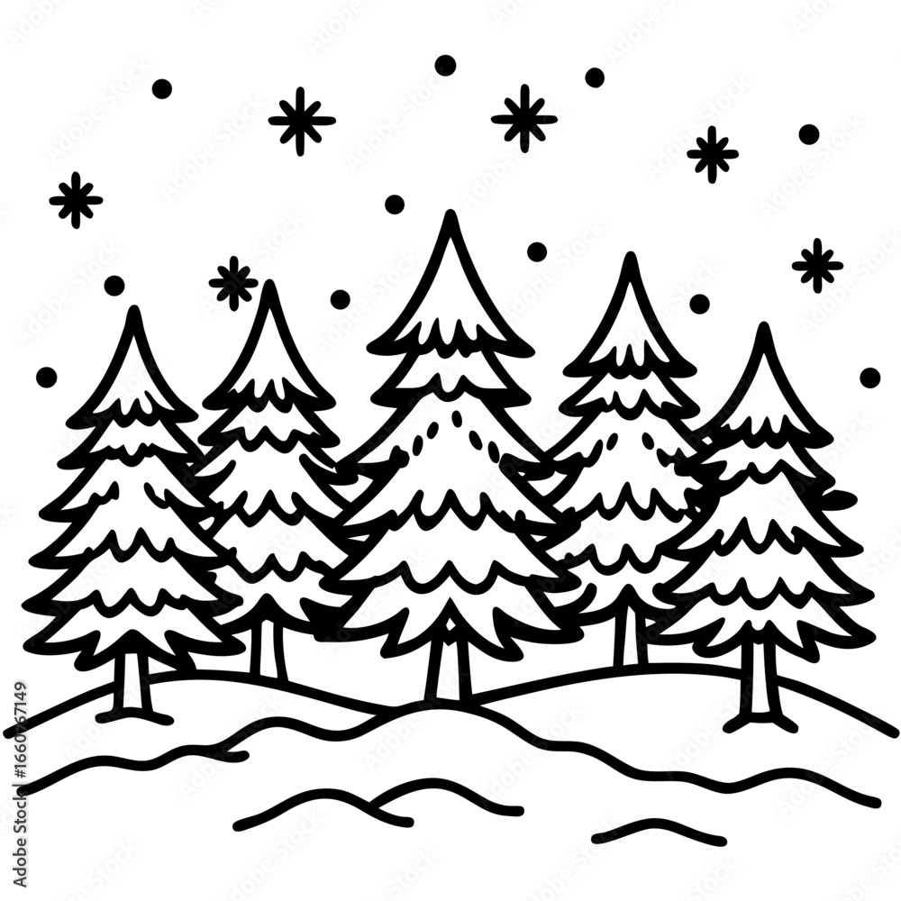 Fototapeta premium Pine Snow Texture Vector