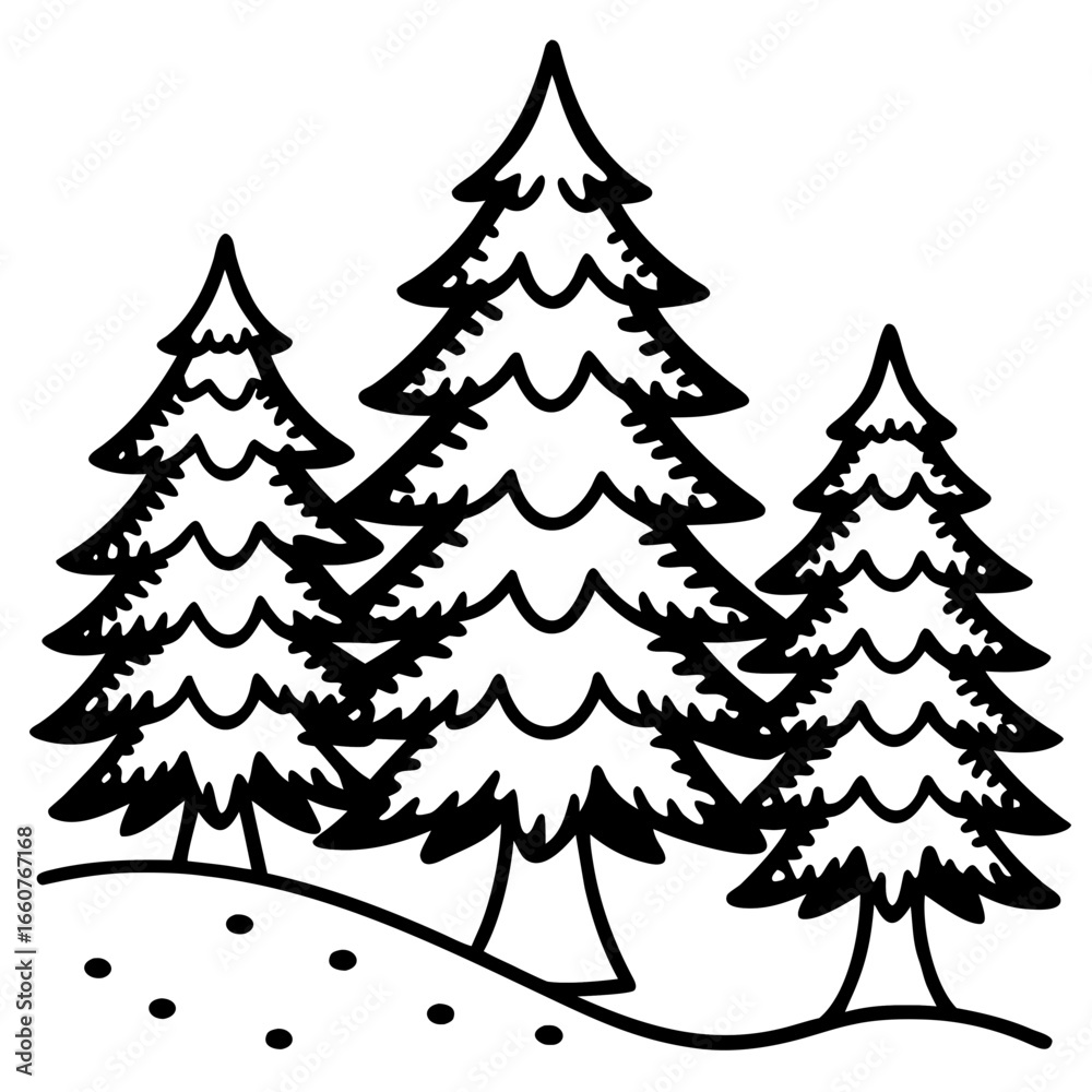 Obraz premium Pine Snow Texture Vector