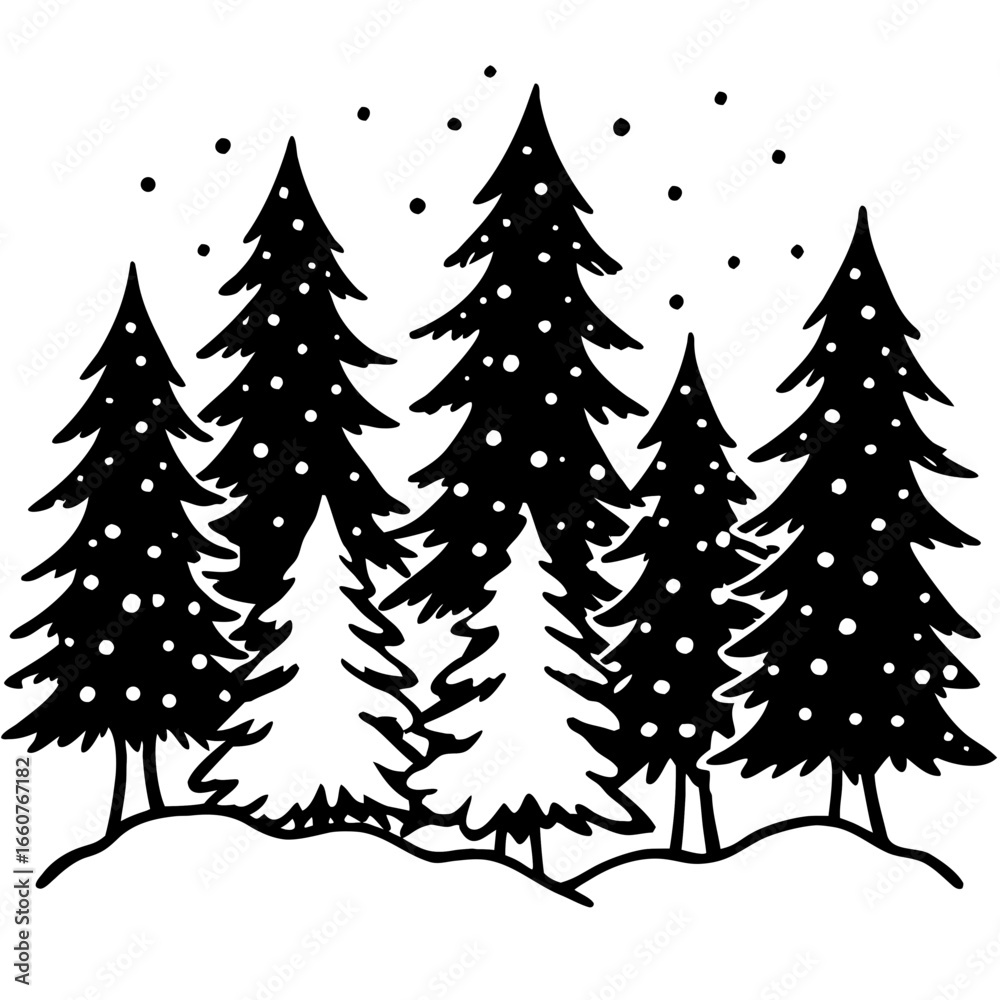 Fototapeta premium Pine Snow Texture Vector