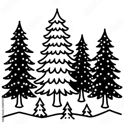 Cozy Winter Pine Vector