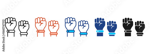 Fist Icon Set Multiple Style Collection