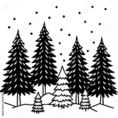 Cozy Winter Pine Vector