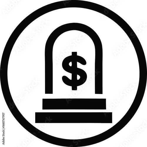 Simple icon graphic representing financial security and wealth protection within a circle