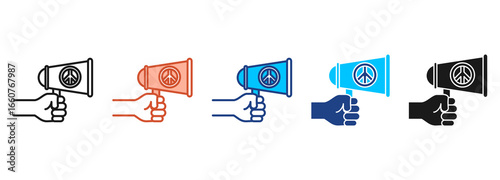Propaganda Icon Set Multiple Style Collection