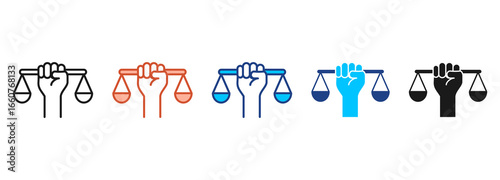 Social Justice Icon Set Multiple Style Collection