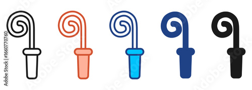 Party Blower Icon Set Multiple Style Collection
