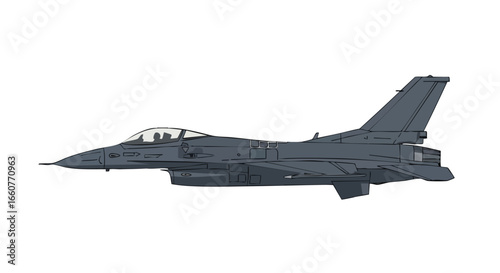 Stylized fighter jet illustration, perfect for aviation enthusiasts and design projects