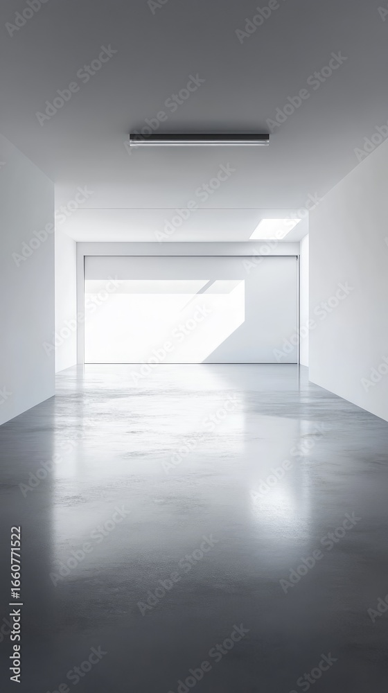 Fototapeta premium A large, empty room with a white ceiling