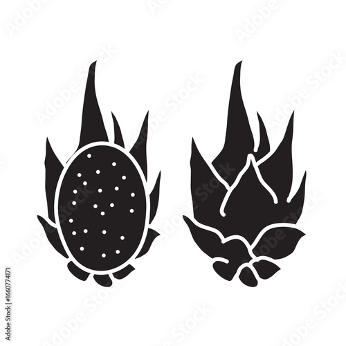 pitaya icon Flat vector set, Dragon Fruit Outline Vector illustration for web and app..eps