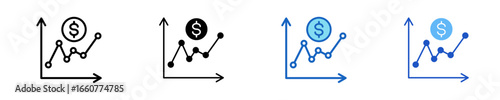 Stock Ticker  Icon Set Multiple Style Collection