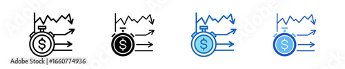 Short Selling  Icon Set Multiple Style Collection
