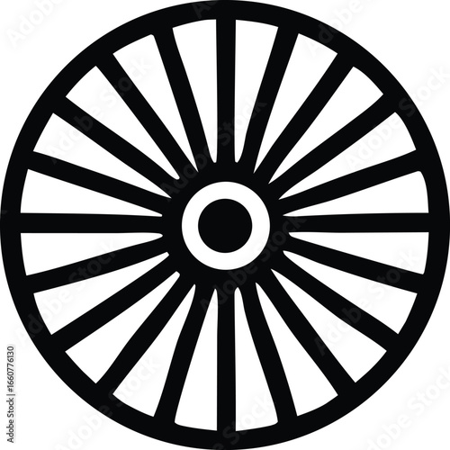The dharma chakra symbolizing the buddhist eightfold path a sacred wheel of spiritual enlightenment and cosmic order
