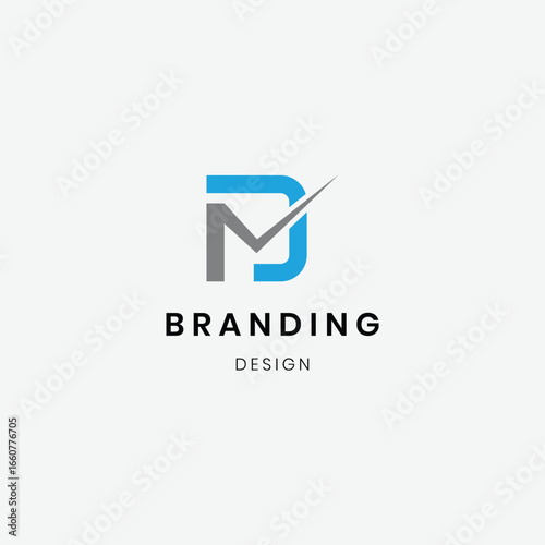 Modern MD logo design wave shape