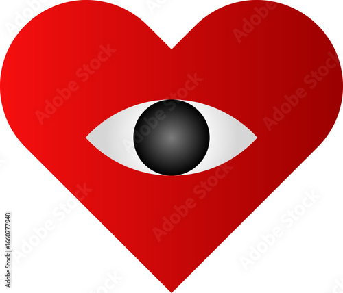 red heart with eyes element