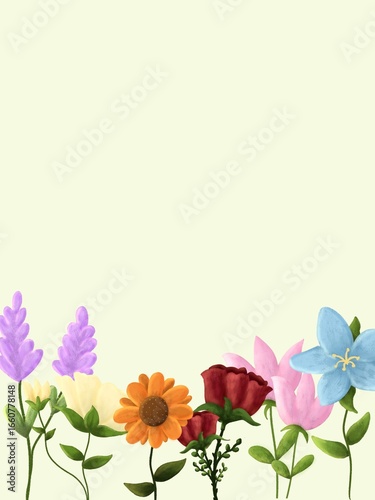 frame with flowers, backround with flowers