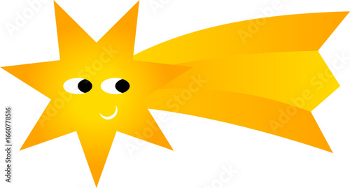 golden shooting star cartoon character element