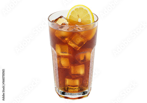 Wallpaper Mural Glass of cola with ice and lemon slice isolated on transparent background Torontodigital.ca