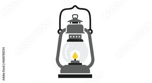 Vintage kerosene lantern with warm light, a nostalgic beacon for explorers and adventurers highlighting the timeless appeal of this iconic lighting