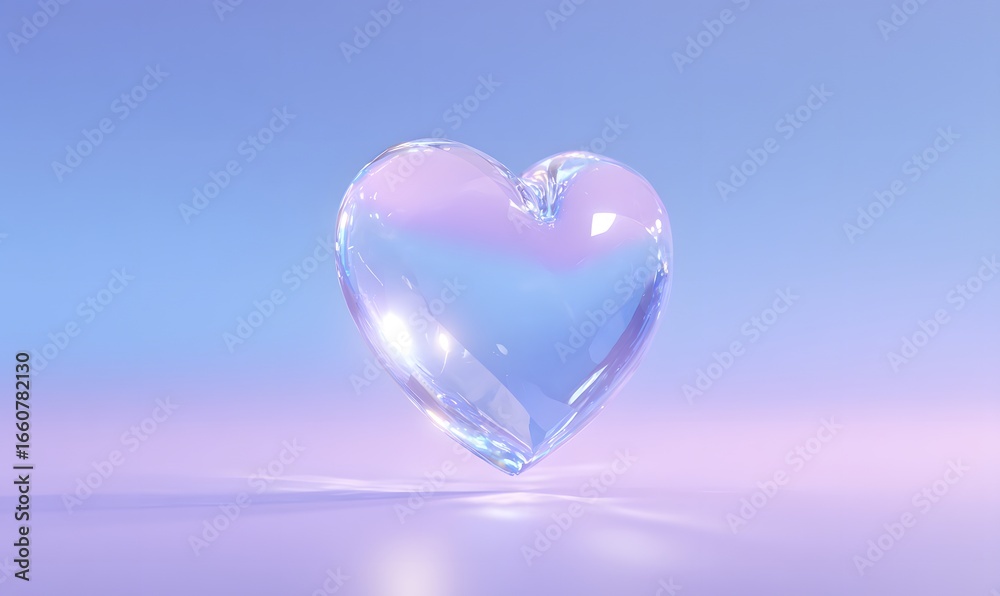Fototapeta premium A delicate glass heart, generation AI 