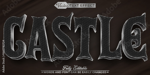  Castle Fortress Medieval Vector Fully Editable Smart Object Text Effect