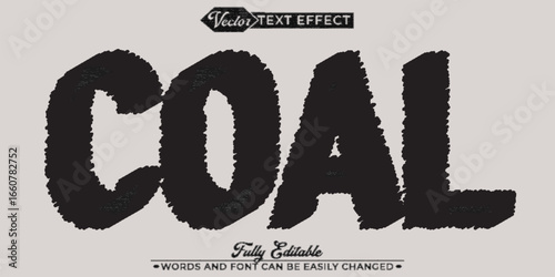  Coal Carbon Fuel Vector Fully Editable Smart Object Text Effect