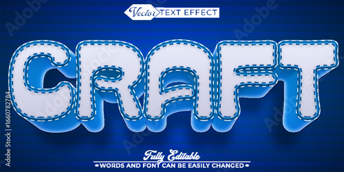  Craft Sewing Handmade Vector Fully Editable Smart Object Text Effect