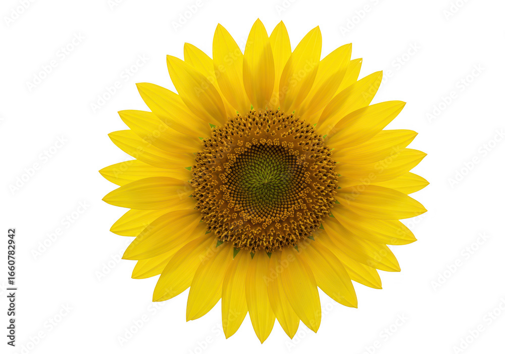 Fototapeta premium Single yellow sunflower isolated on transparent background