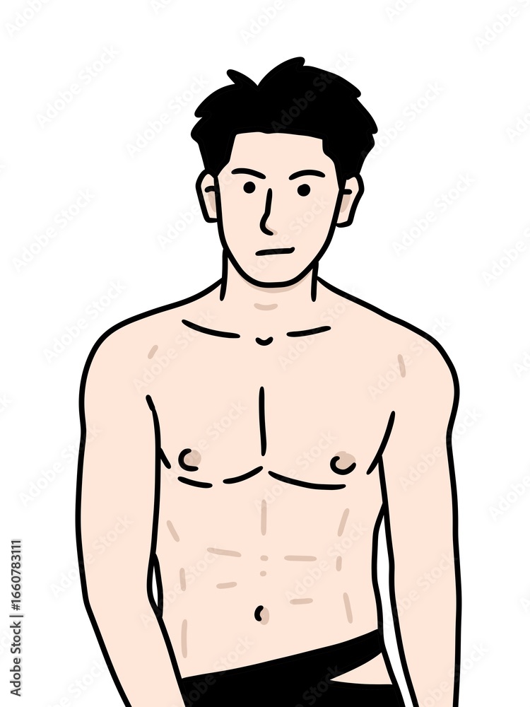 Fototapeta premium cartoon man in black underwear