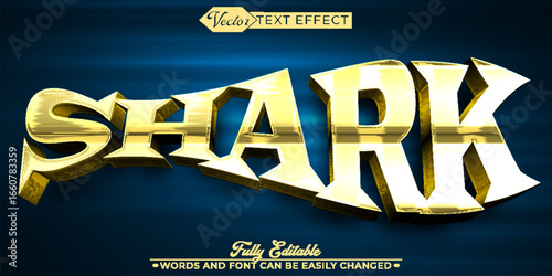  Shark Ocean Predator Vector Fully Editable Smart Object Text Effect